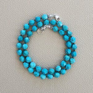 STAR CUT TURQUOISE NECKLACE--18"